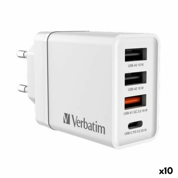 Caricabatterie da Parete Verbatim Bianco 30 W (10 Unità)