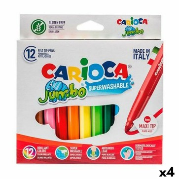 Set di Pennarelli Carioca Jumbo Multicolore 12 Pezzi (4 Unità)
