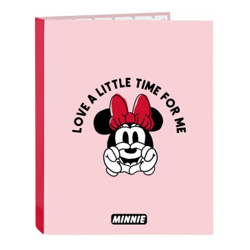 Raccoglitore ad anelli Minnie Mouse Me time Rosa A4 (26.5 x 33 x 4 cm)