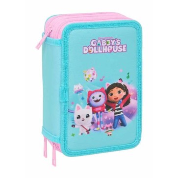 Plumier Triplo Gabby's Dollhouse Azzurro 12,5 x 19,5 x 5,5 cm 37 Pezzi