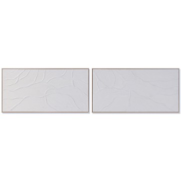 Quadro Home ESPRIT Bianco Moderno Scandinavo (2 Unità)