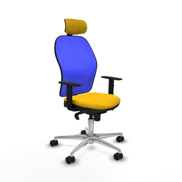 Sedia Ufficio con Poggiatesta Piqueras y Crespo 1D086N2 Giallo