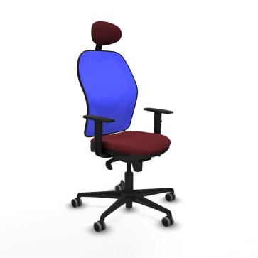 Sedia Ufficio con Poggiatesta Jorquera Piqueras y Crespo 1D036G1 Rosso Granato