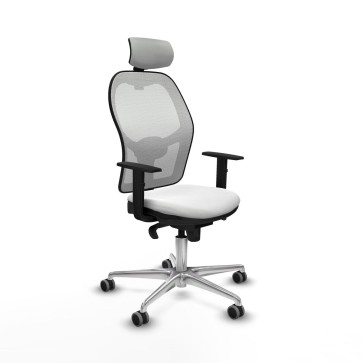 Sedia Ufficio con Poggiatesta Piqueras y Crespo 1D086G2 Bianco