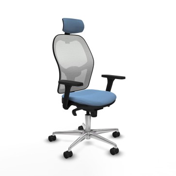 Sedia Ufficio con Poggiatesta Piqueras y Crespo 3D086N2 Blu cielo