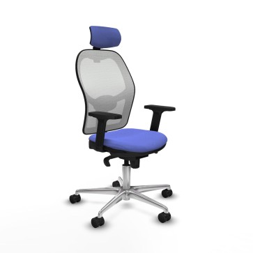 Sedia Ufficio con Poggiatesta Piqueras y Crespo 2D086N2 Azzurro Chiaro