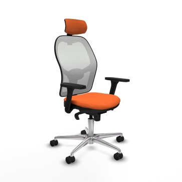 Sedia Ufficio con Poggiatesta Piqueras y Crespo 3D086N2 Arancio