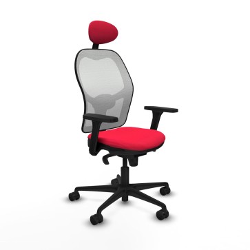 Sedia Ufficio con Poggiatesta Piqueras y Crespo 3D036N1 Rosso