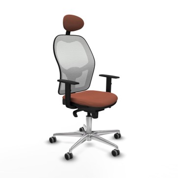 Sedia Ufficio con Poggiatesta Jorquera Piqueras y Crespo 1D086G1 Bianco Marrone