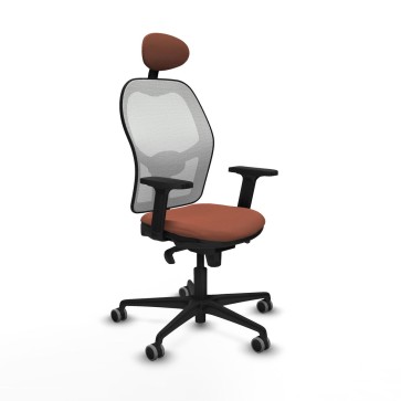 Sedia Ufficio con Poggiatesta Piqueras y Crespo 2D036G1 Bianco Marrone