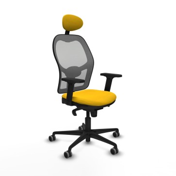 Sedia Ufficio con Poggiatesta Piqueras y Crespo 2D036G1 Giallo