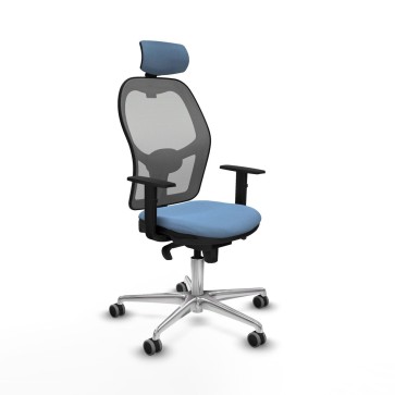 Sedia Ufficio con Poggiatesta Piqueras y Crespo 1D086G2 Blu cielo