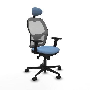 Sedia Ufficio con Poggiatesta Piqueras y Crespo 2D036N1 Blu cielo
