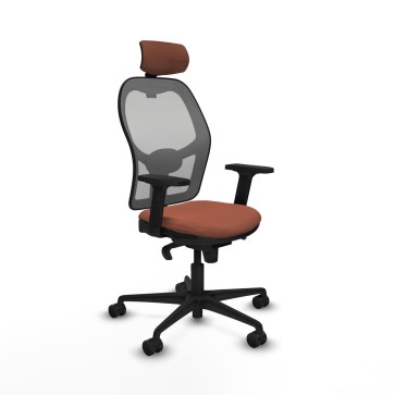 Sedia Ufficio con Poggiatesta Jorquera Piqueras y Crespo 2D036N2 Marrone Grigio