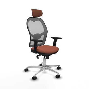 Sedia Ufficio con Poggiatesta Jorquera Piqueras y Crespo 2D086N2 Marrone Grigio