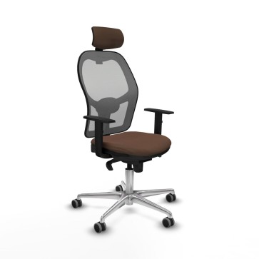Sedia Ufficio con Poggiatesta Piqueras y Crespo 1D086G2 Grigio Marrone scuro