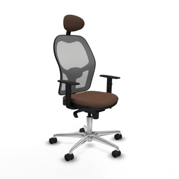 Sedia Ufficio con Poggiatesta Jorquera Piqueras y Crespo 1D086N1 Grigio Marrone scuro