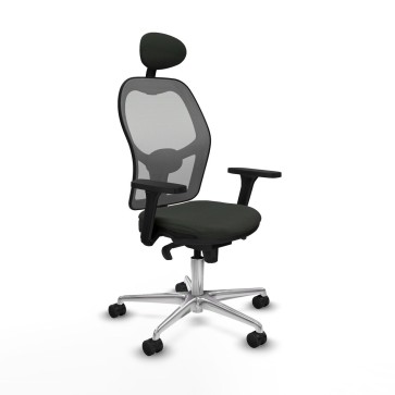 Sedia Ufficio con Poggiatesta Piqueras y Crespo 3D086N1 Nero