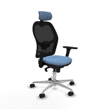 Sedia Ufficio con Poggiatesta Jorquera Piqueras y Crespo 3D086N2 Blu cielo