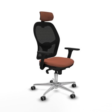 Sedia Ufficio con Poggiatesta Jorquera Piqueras y Crespo 3D086G2 Marrone Nero