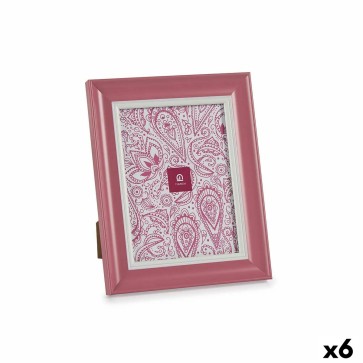 Cornice Portafoto Cristallo Rosa Plastica (6 Unità) (2 x 26 x 21 cm)