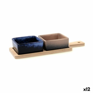 Set da Aperitivo Bidasoa Moana Multicolore Ceramica 25 x 9,5 x 4,5 cm 3 Pezzi (12 Unità)