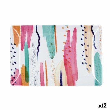 Vassoio per aperitivi Quid Acuarela Rosa 30 x 20 x 2 cm (12 Unità)