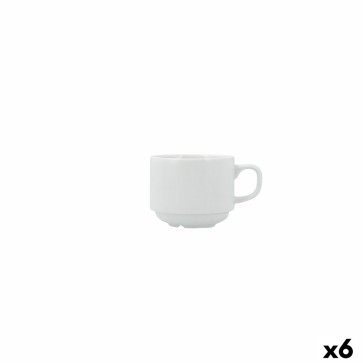 Tazza di caffè e tè Bidasoa Serenity Hydrozero Bianco Ceramica 200 ml (6 Unità)