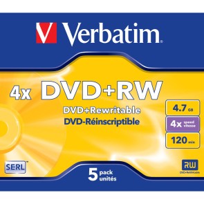 DVD-RW Verbatim Matt Silver 5 Unità 4x 4,7 GB