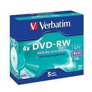 DVD-RW Verbatim 5 Unità 4x 4,7 GB