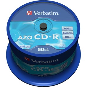CD-R Verbatim AZO Crystal 50 Unità 700 MB 52x
