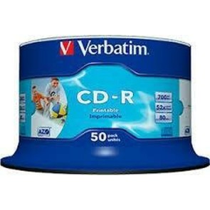 CD-R Verbatim AZO Wide Inkjet Printable 50 Unità 700 MB 52x