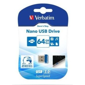Memoria USB Verbatim Store 'n' Stay NANO Azzurro Nero 64 GB