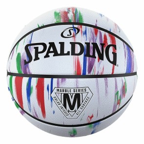 Pallone da Basket  Marble Series Rainbo Spalding 7 7 Bianco