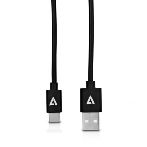 Cavo USB A con USB C V7 V7U2AC-2M-BLK-1E     Nero