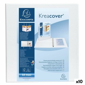 Raccoglitore ad anelli Exacompta Kreacover Bianco A4+ Personalizzabile (10 Unità)