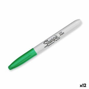 Marcatore permanente Sharpie Fine Point Verde 0,9 mm (12 Unità)