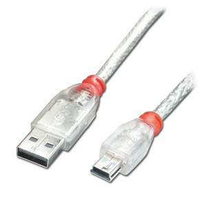 Cavo USB 2.0 A con Mini USB B LINDY 41782 Grigio Trasparente 1 m