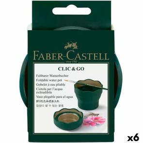 Bicchiere Faber-Castell Clic & Go Pieghevole Verde scuro (6 Unità)
