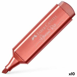 Pennarello Faber-Castell Textliner 46 in metallo Rosso (10 Unità)