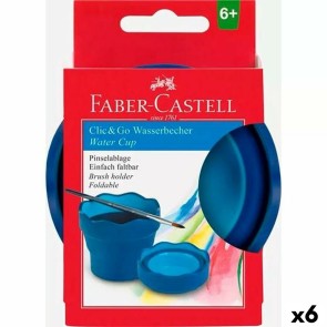 Bicchiere Faber-Castell Clic & Go Pieghevole Azzurro (6 Unità)