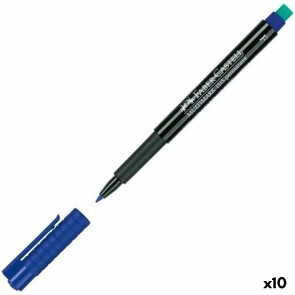 Marcatore permanente Faber-Castell Multimark Azzurro (10 Unità)