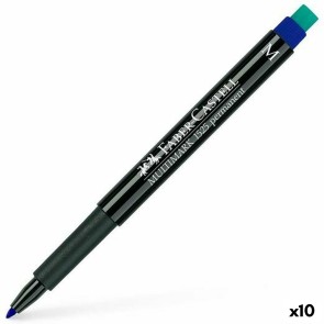 Marcatore permanente Faber-Castell Multimark 1523 M Azzurro (10 Unità)