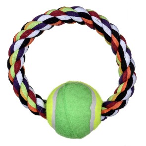 Giocattoli per cani Trixie Tennis Multicolore Poliestere Cotone