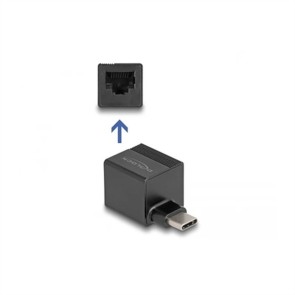 Adattatore USB con Rete RJ45 DELOCK 66462 Gigabit Ethernet Nero