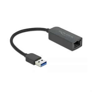 Adattatore USB con Rete RJ45 DELOCK 66646 2,5 Gigabit Ethernet Nero