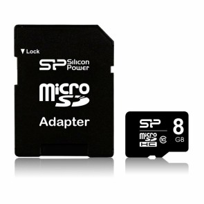 Scheda Di Memoria Micro SD con Adattatore Silicon Power SP008GBSTHBU1V10SP 8 GB