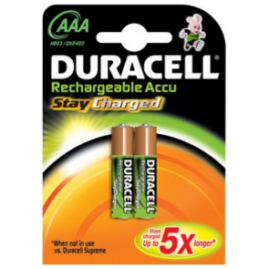 Batterie Ricaricabili DURACELL HR03 1.2 V AAA (2 Unità)