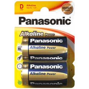 Batterie Alcaline Panasonic Corp. Bronze LR20 1,5 V Tipo D (2 Unità)