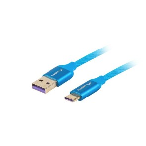 Cavo USB A con USB C Lanberg CA-USBO-21CU-0005-BL Azzurro 50 cm 0,5 m